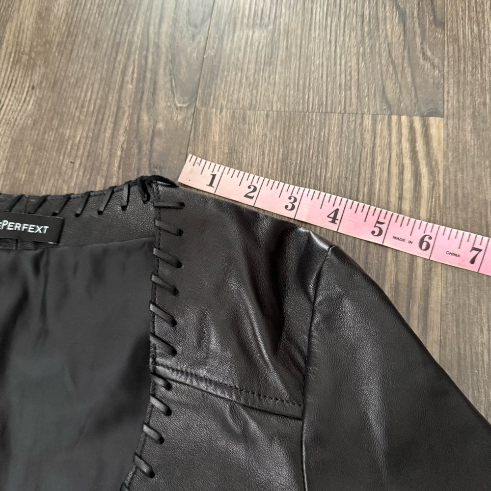 ThePerfext Christy Fringe Trim Accent Western Genuine Leather Jacket - Picture 11 of 16